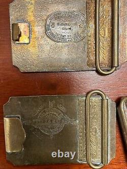 10 Vintage Belt Buckle Lot Collection Brass Large Wells Fargo Tiffany