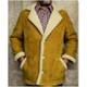 100% Sheepskin Leather Fur Lined Marlboro Man Western Coat Sz Med- Lrg Western
