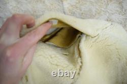 100% Sheepskin Leather Fur Lined Marlboro Man Western Coat Sz Med- Lrg Western