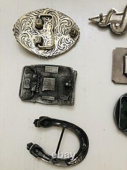 14 Vintage Belt Buckle Lot Collection Brass Large Mixed Lot Great Variety