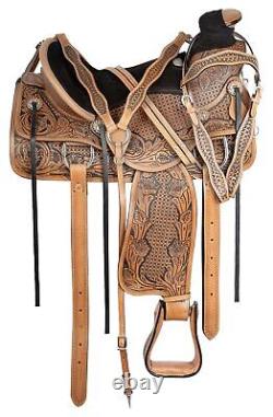 16 17 18 Classic Western Wade Roping Leather Ranch Horse Saddle Tack Set