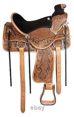 16 17 18 Classic Western Wade Roping Leather Ranch Horse Saddle Tack Set