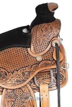 16 17 18 Classic Western Wade Roping Leather Ranch Horse Saddle Tack Set