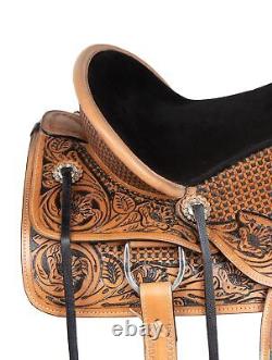 16 17 18 Classic Western Wade Roping Leather Ranch Horse Saddle Tack Set