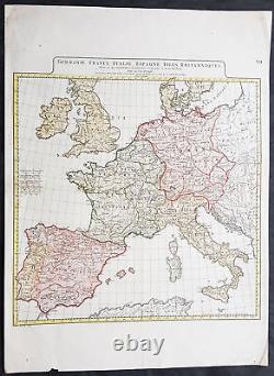 1782 J B D Anville Large Antique Map of Western Roman Europe, Britain to Italy
