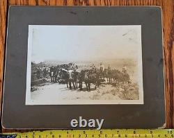 1800's Cabinet Card Photo 8x10 Teams Of Horses Plowing Agriculture Americana