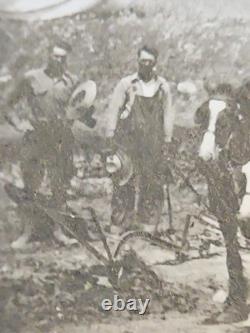1800's Cabinet Card Photo 8x10 Teams Of Horses Plowing Agriculture Americana