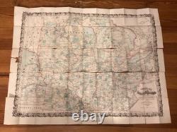 1868 Traveling Map Of The Western States Edward Mendenhall Large Foldout