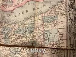 1868 Traveling Map Of The Western States Edward Mendenhall Large Foldout