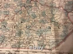 1868 Traveling Map Of The Western States Edward Mendenhall Large Foldout