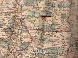 1868 Traveling Map Of The Western States Edward Mendenhall Large Foldout