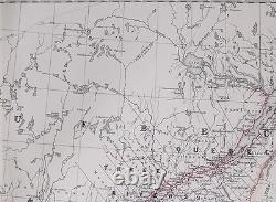 1881 Large Antique Map Dominion Of Canada Western Ontario Quebec Montreal