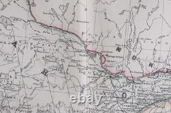 1881 Large Antique Map Dominion Of Canada Western Ontario Quebec Montreal