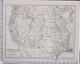 1889 Large Antique Map United States North America Western Texas Utah Wyoming