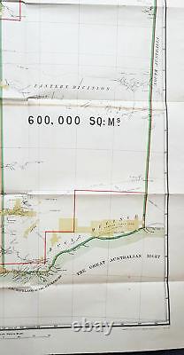 1890 John Forrest Large Antique Map Western Australia Pastoral Leases, Explorers