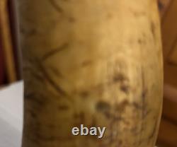 1890's Large Cowhorns AMERICAN WEST/ANTIQUE Footstool Wood/Octagon Handcrafted