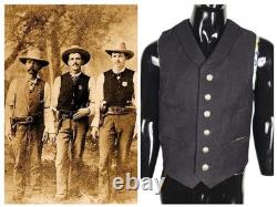 1900s Western Cowboy Denim Genuine Buffalo Nickel Button Waistcoat Vest S/M/L