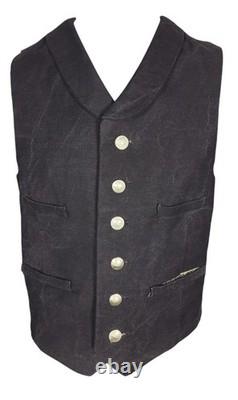1900s Western Cowboy Denim Genuine Buffalo Nickel Button Waistcoat Vest S/M/L