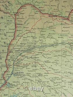 1922 Large Antique Map Central Africa Western Section Cameroons Congo