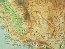 1922 Large Antique Map United States Western California Yosemite Valley