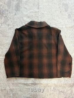 1930s A-1 Style Shawl Collar Jacket Vintage Plaid Workwear Western Costume