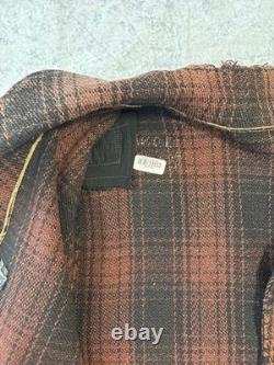 1930s A-1 Style Shawl Collar Jacket Vintage Plaid Workwear Western Costume