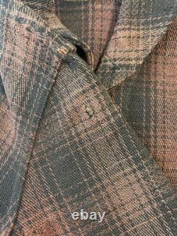 1930s A-1 Style Shawl Collar Jacket Vintage Plaid Workwear Western Costume