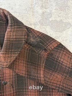1930s A-1 Style Shawl Collar Jacket Vintage Plaid Workwear Western Costume