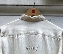 1930s White Silk Western 1/4 Zip Pullover Talon Zipper RARE Americana True Vtg