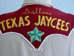 1940-1950 `s Craft-Tex Originals Dallas Jaycees Western Wool Shirt L w embr
