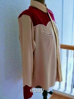 1940-1950 `s Craft-Tex Originals Dallas Jaycees Western Wool Shirt L w embr