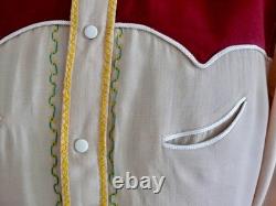 1940-1950 `s Craft-Tex Originals Dallas Jaycees Western Wool Shirt L w embr
