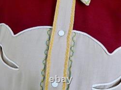 1940-1950 `s Craft-Tex Originals Dallas Jaycees Western Wool Shirt L w embr