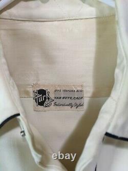 1940's Nathan Turk Vintage Mens Ivory Western Shirt Large. Please Read