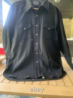 1950-1960 Vintage Pendleton Western Shirt Men's Large Pearl Snap Read