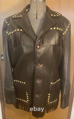1950's Vintage 2-Tone Deerskin Button Front Western Jacket Mens M/L USA Made Exc