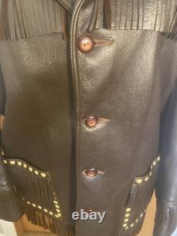 1950's Vintage 2-Tone Deerskin Button Front Western Jacket Mens M/L USA Made Exc