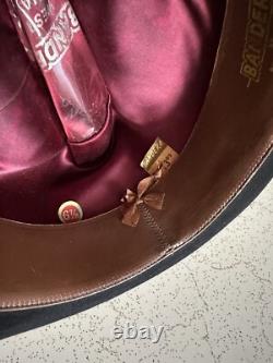 1950s Bandera Western Fort Worth Texas 3x Quality 6 7/8 Black Cowboy Hat 50s Vtg