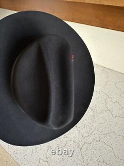 1950s Bandera Western Fort Worth Texas 3x Quality 6 7/8 Black Cowboy Hat 50s Vtg