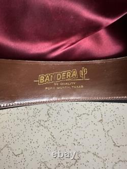1950s Bandera Western Fort Worth Texas 3x Quality 6 7/8 Black Cowboy Hat 50s Vtg