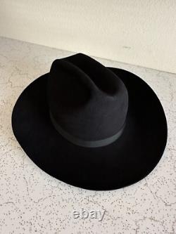 1950s Bandera Western Fort Worth Texas 3x Quality 6 7/8 Black Cowboy Hat 50s Vtg