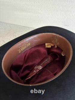 1950s Bandera Western Fort Worth Texas 3x Quality 6 7/8 Black Cowboy Hat 50s Vtg