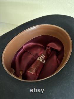 1950s Bandera Western Fort Worth Texas 3x Quality 6 7/8 Black Cowboy Hat 50s Vtg