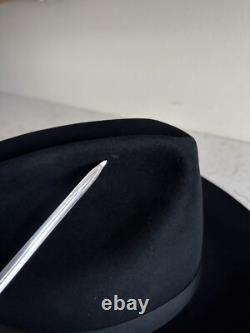 1950s Bandera Western Fort Worth Texas 3x Quality 6 7/8 Black Cowboy Hat 50s Vtg
