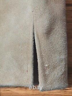 1950s Levi's Big E COWHIDE Suede Western Wear Short Horn L Vest Viscose Italy