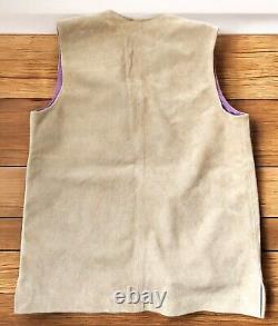 1950s Levi's Big E COWHIDE Suede Western Wear Short Horn L Vest Viscose Italy