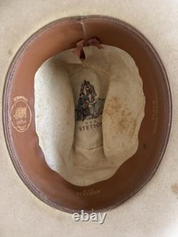 1950s Stetson 3x BEAVER LAST DROP 7 1/4 Raw Edge Western Dress Hat Fedora Vtg