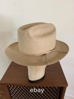 1950s Stetson 3x BEAVER LAST DROP 7 1/4 Raw Edge Western Dress Hat Fedora Vtg