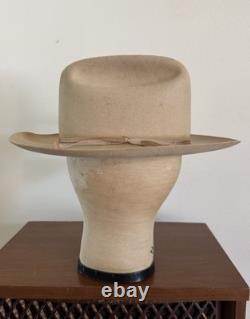 1950s Stetson 3x BEAVER LAST DROP 7 1/4 Raw Edge Western Dress Hat Fedora Vtg