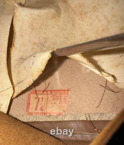 1950s Stetson 3x BEAVER LAST DROP 7 1/4 Raw Edge Western Dress Hat Fedora Vtg